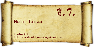 Nehr Tímea névjegykártya